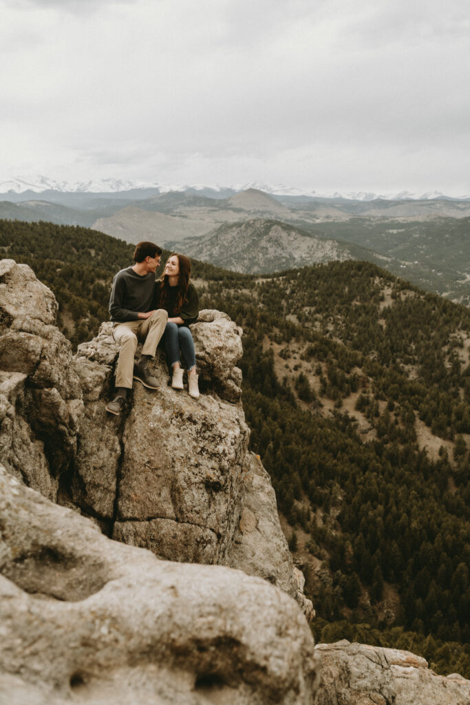 Outdoor Engagement in Colorado Couple on Cliffside | Julia Susanne Photography